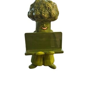 Vintage Broccoli Planter Anthropomorphic Vegetable Ceramic